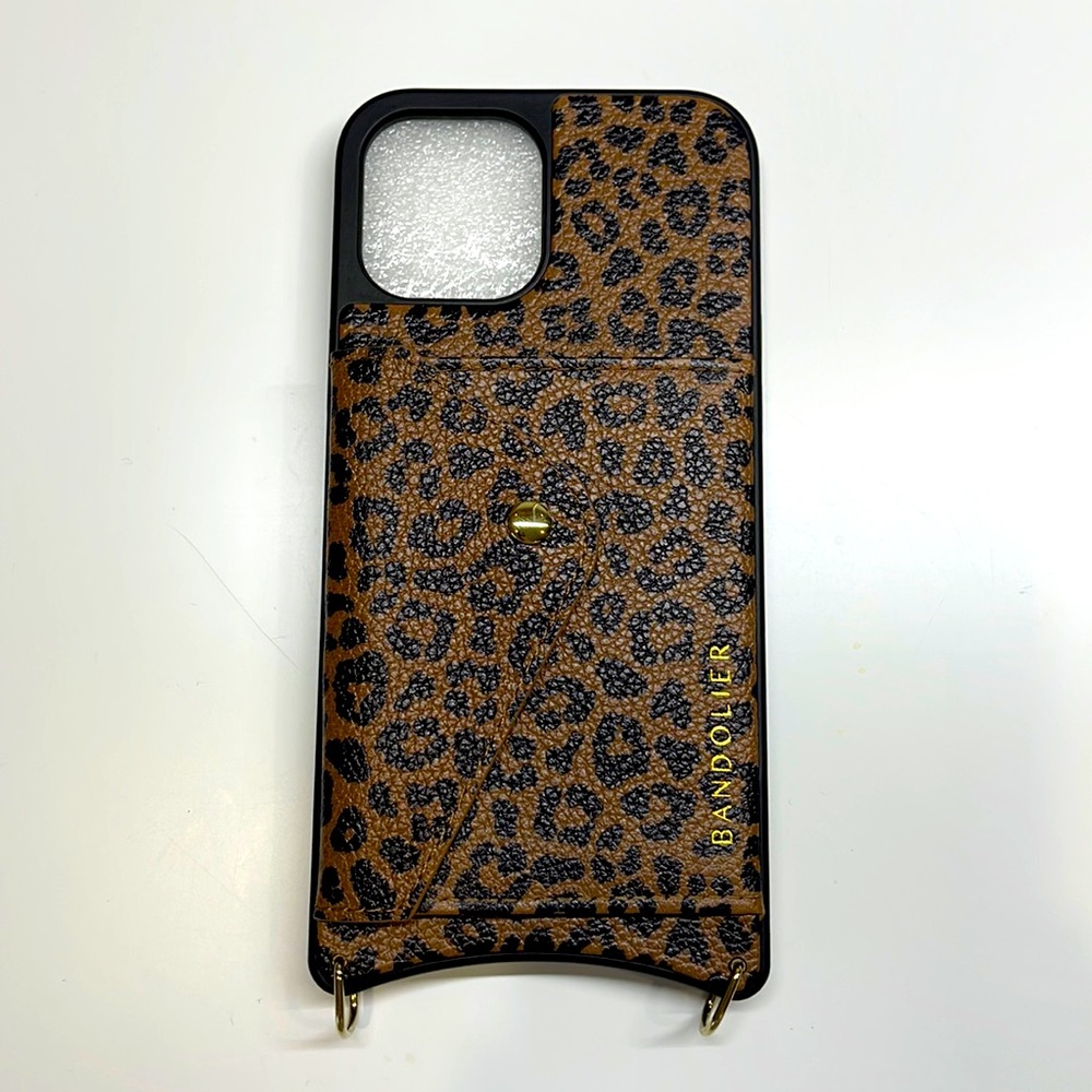 LIKE NEW Bandolier iPhone 12 Pro Max Case, Dark Leopard